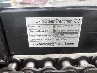 2026 GIYI GY-D39 39 in Skid Steer Trencher (Unused)