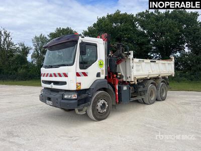 2004 Fassi F150AC23 6195 kg Articulated Boom on 2004 Renault Kerax 320-26 6x4 Camion Bi-Benne Avec Grue Tipper Truck w/Crane (Inoperable)
