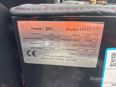 2025 JPC HT12 Mini Excavadora (Unused)