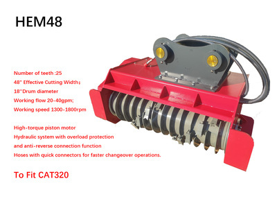 2026 Handy HEM48 48 in Excavator Mulcher Accessoire divers pour pelle - Fits Cat 320 (Unused)