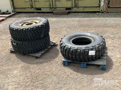 (2) Goodyear 395/85R20 Tires w/Wheels & (1) Michelin 15.5/80R20 Tire