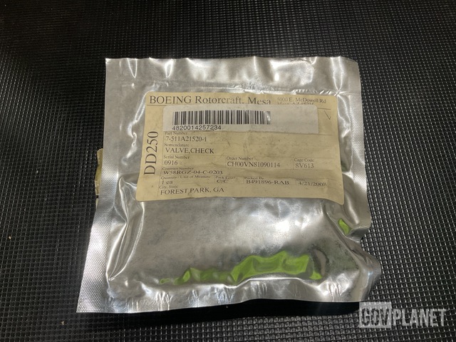 (5) Boeing 7-511A21520-1 Check Valves