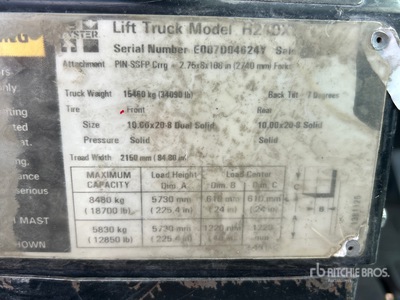 Hyster H135XL2 Pneumatic Tire Carretilla Elevadora