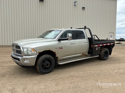 2010 Dodge Ram 3500 Laramie 4x4 Crew Cab Flatbed Truck