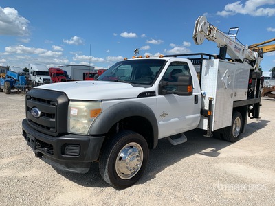 Stellar 7621 4075 lb Straight Boom on 2011 Ford XL 4x4 Flatbed Truck with Crane