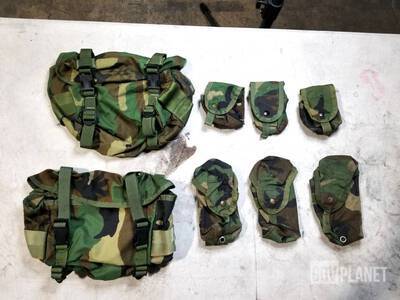 (167) Woodland Butt Packs, Double Mag & Grenade Pouches