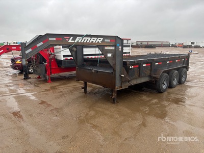 2018 Lamar DL831637 16 ft Tri/A Gooseneck Dump Utility Trailer