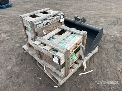 Quantity of (3) Roo Q/C Excavator Bucket - Fits Develon DX19 (Unused)