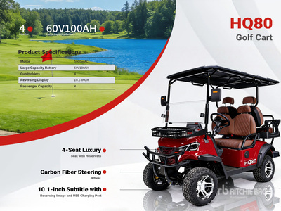 2026 HQ80 Electric Red Four-Seater Golf Cart (Unused)