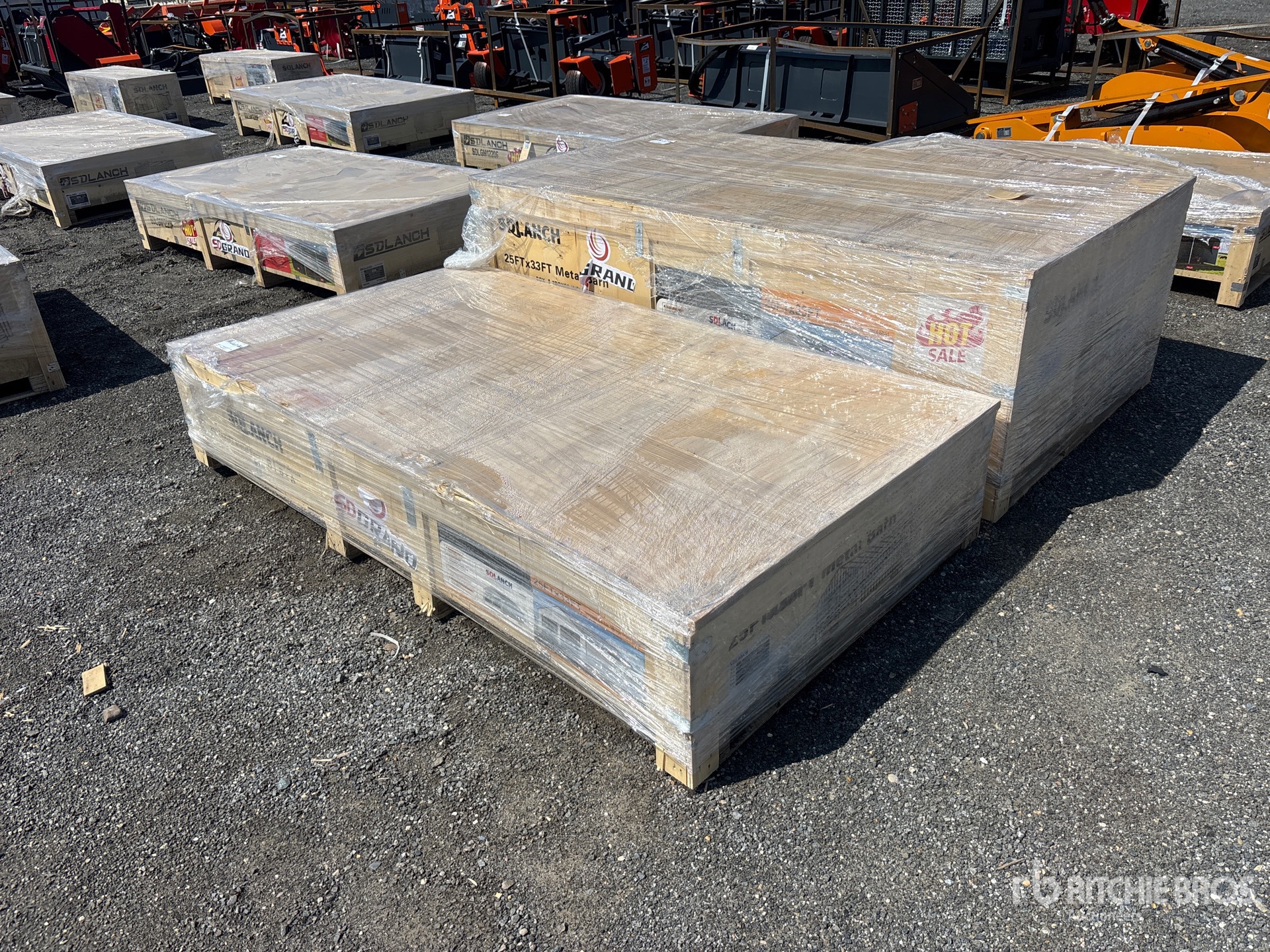 2026 SDL2533DGMS 25 ft x 33 ft Double Garage Metal Shed (Unused)