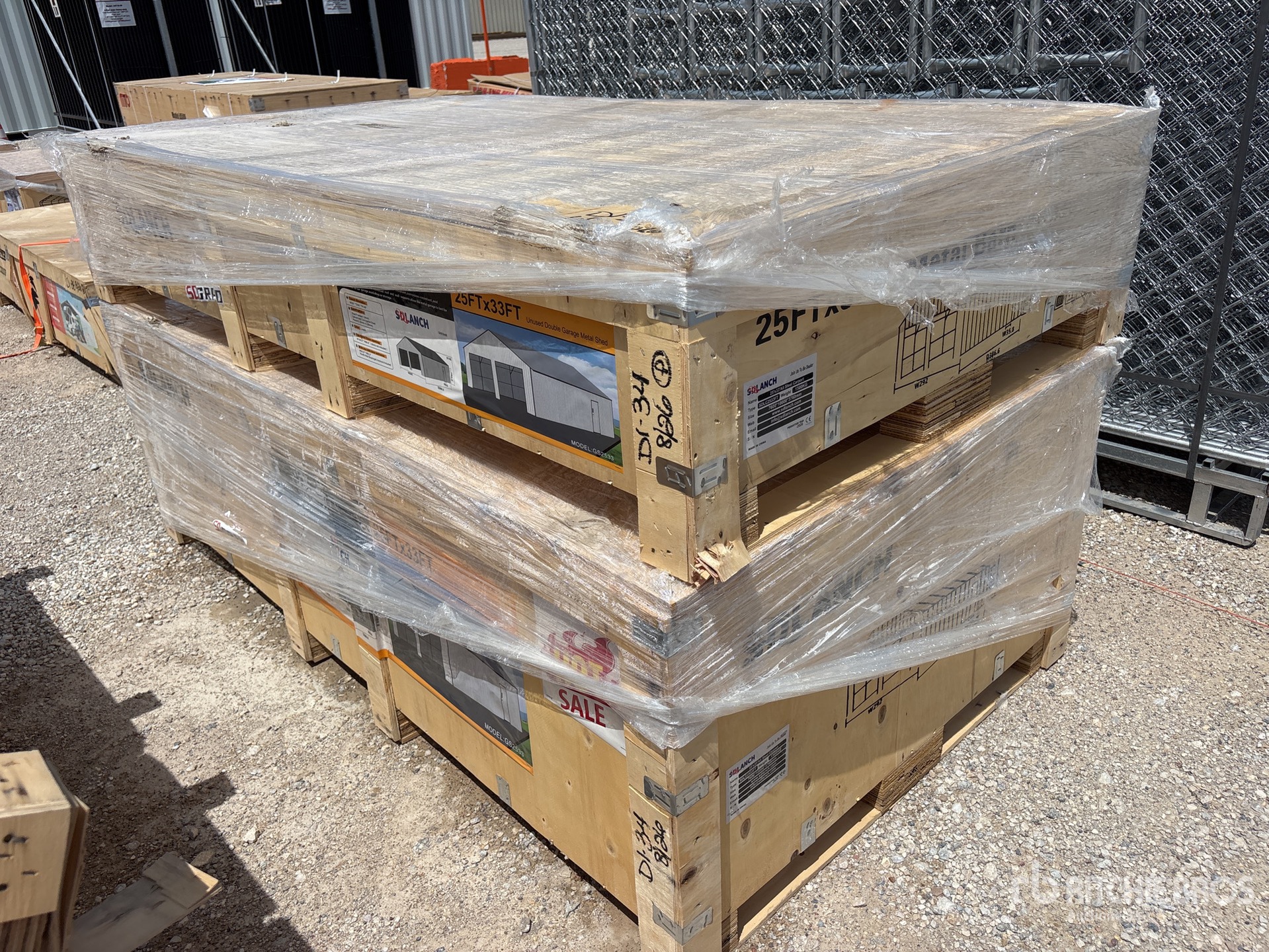 2026 SDL2533DGMS 25 ft x 33 ft Double Garage Metal Storage Building (Unused)