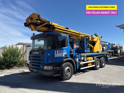 1998 Socage 410.260 39 m on 1998 Scania 310 6x4 高所作業車