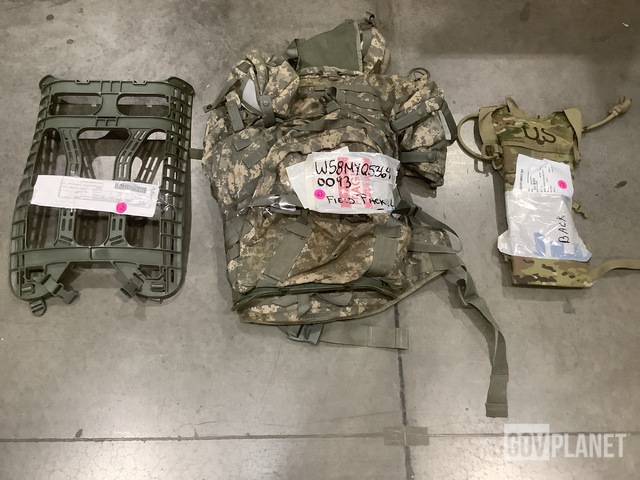 (100) Frames, (9) Field Pack Sets, (30) Hydration Carriers & Assorted Items