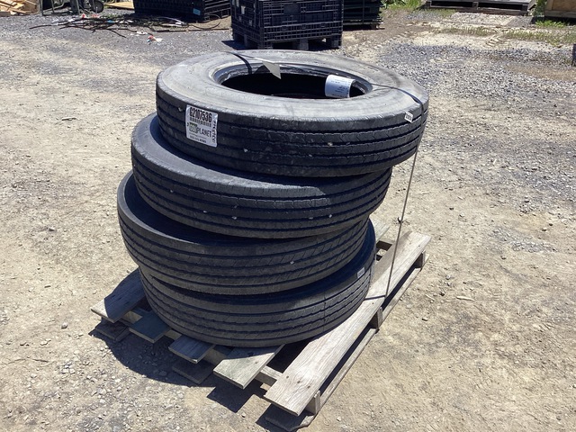 (2) Dunlop 10R22.5 Tires & (2) Goodyear 10R22.5 Tires