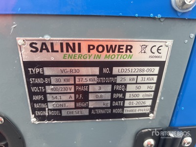 2026 Salini VG-R30 30KW Zestaw prądotwórczy (Unused)