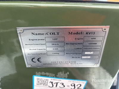2026 Colt KV13 With Trailer Mini Excavator (Unused)