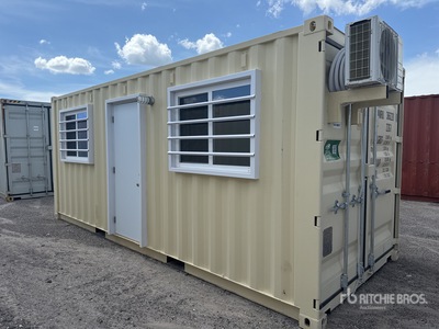 2025 20 ft x 8 ft Skid-Mounted Storage Container Mobile Office (Unused)