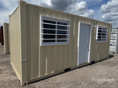 2025 20 ft x 8 ft Skid-Mounted Storage Container Mobile Office (Unused)