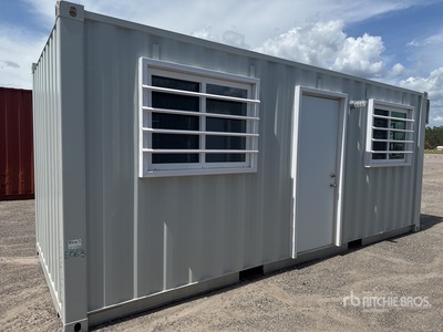 2025 20 ft x 8 ft Skid-Mounted Storage Container Mobile Office (Unused)