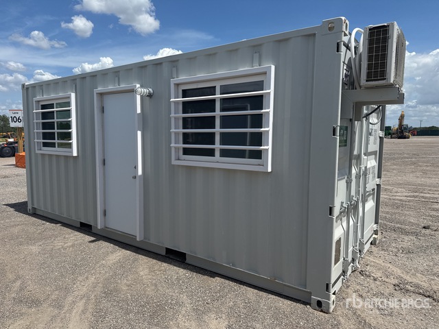 2025 20 ft x 8 ft Skid-Mounted Storage Container Mobile Office (Unused)
