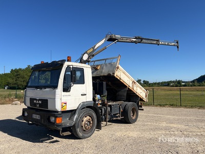 2003 AUTOGRU PM SPA GA321207 3050 kg Articulated Boom on 2003 MAN LE 14.220 4x2 Camion Benne Avec Grue Tipper Truck w/Crane