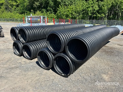 Quantity of (8) 20 ft x 24 in Single-Wall Drainage Pipe