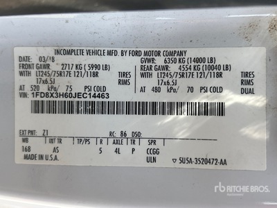 2018 Ford F-350 XL 4x4 Extended Cab Service Truck