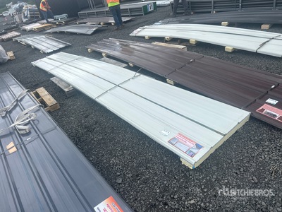 Quantity of (20) 19 ft 8 in x 3 ft White Metal Panels (Unused)