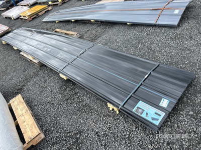 Quantity of (20) 20 ft x 3 ft Black Metal Panels (Unused)