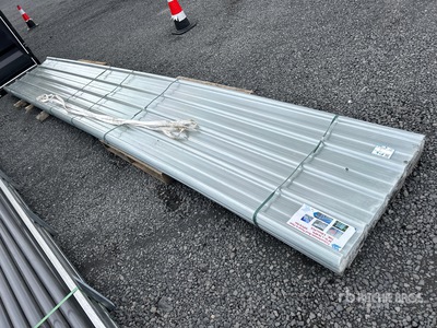 Quantity of (50) 19 ft 8 in x 3 ft Clear Polycarbonate Panels (Unused)