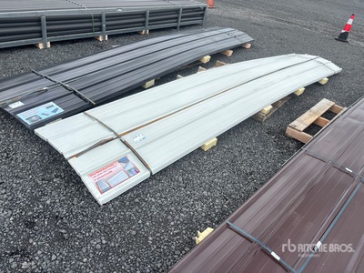 Quantity of (30) 16 ft x 3 ft Metal Roof Panel White (Unused)