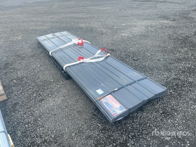 Quantity of (70) 12 ft x 3 ft Grey Metal Roof Panels (Unused)
