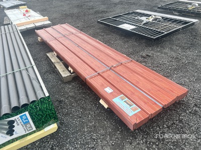 Quantity of (70) 12 ft x 3 ft Wood Grain Metal Roof Wall Panels (Unused)