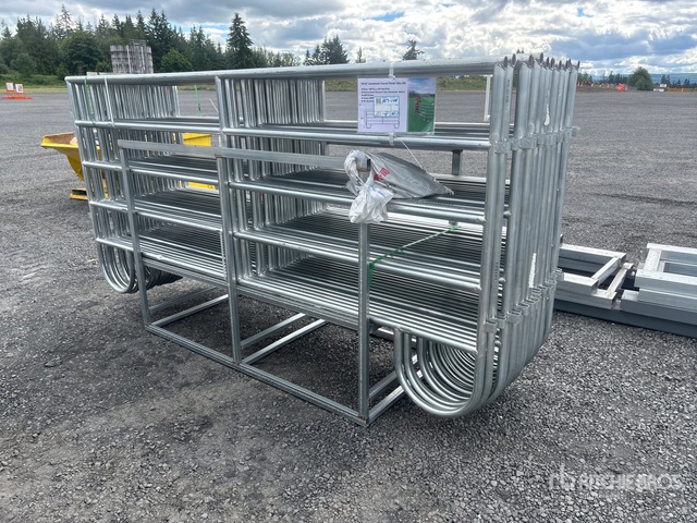 Quantity of (20) 10 ft x 5 ft Galvanized Round Tube Diameter 38mm Livestock Panel (Unused)