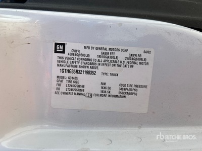 2002 GMC Savana G3500 Furgoneta de carga