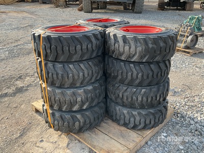 Quantity of (12) Bobcat 10-16.5 Tyres w/ Rim Tyres (Unused)