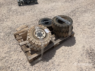 Quantity of (5) forklift Wheels