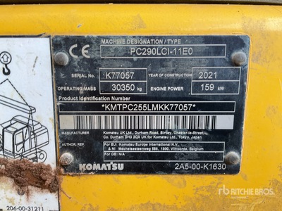 2021 Komatsu PC290LC1-11EO Tracked Excavator