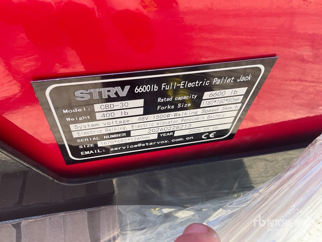 2026 STARVOX CBD-30 6600 lb Pallet Jack (Unused)