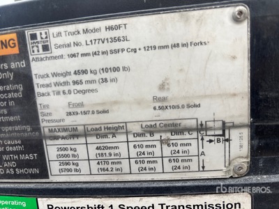 2013 Hyster H60FT 5500 lb Forklift