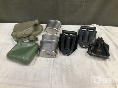 (19) Entrenching Tools, (23) Water Canteens & (43) Water Canteen Cups