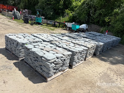 Quantity of (16) 1.5 in Tumbled Irregular Bluestone Paver Stone (Unused)