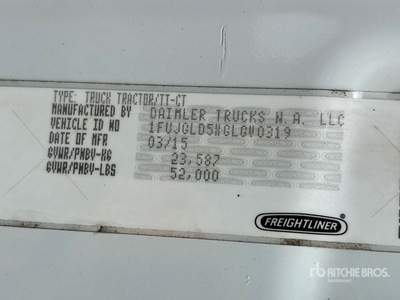 2016 Freightliner Cascadia 125 6x4 Cabeza Tractora Cabina Dormitorio