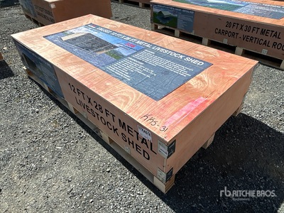 2025 AGR-LS1228 28 ft x 12 ft Metal Schuilplaats voor vee (Unused)