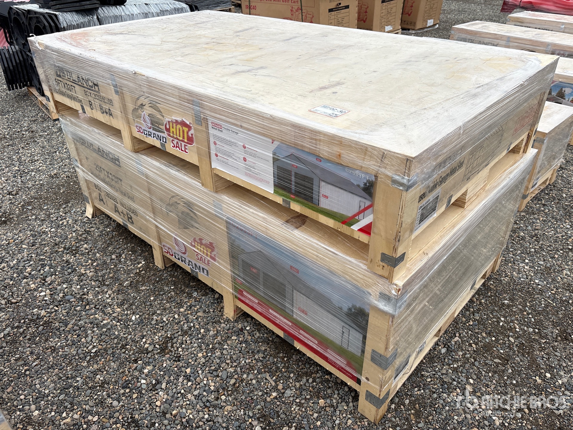 2026 SDL2533DGMS 25 ft x 33 ft Double Garage Metal Storage Building (Unused)