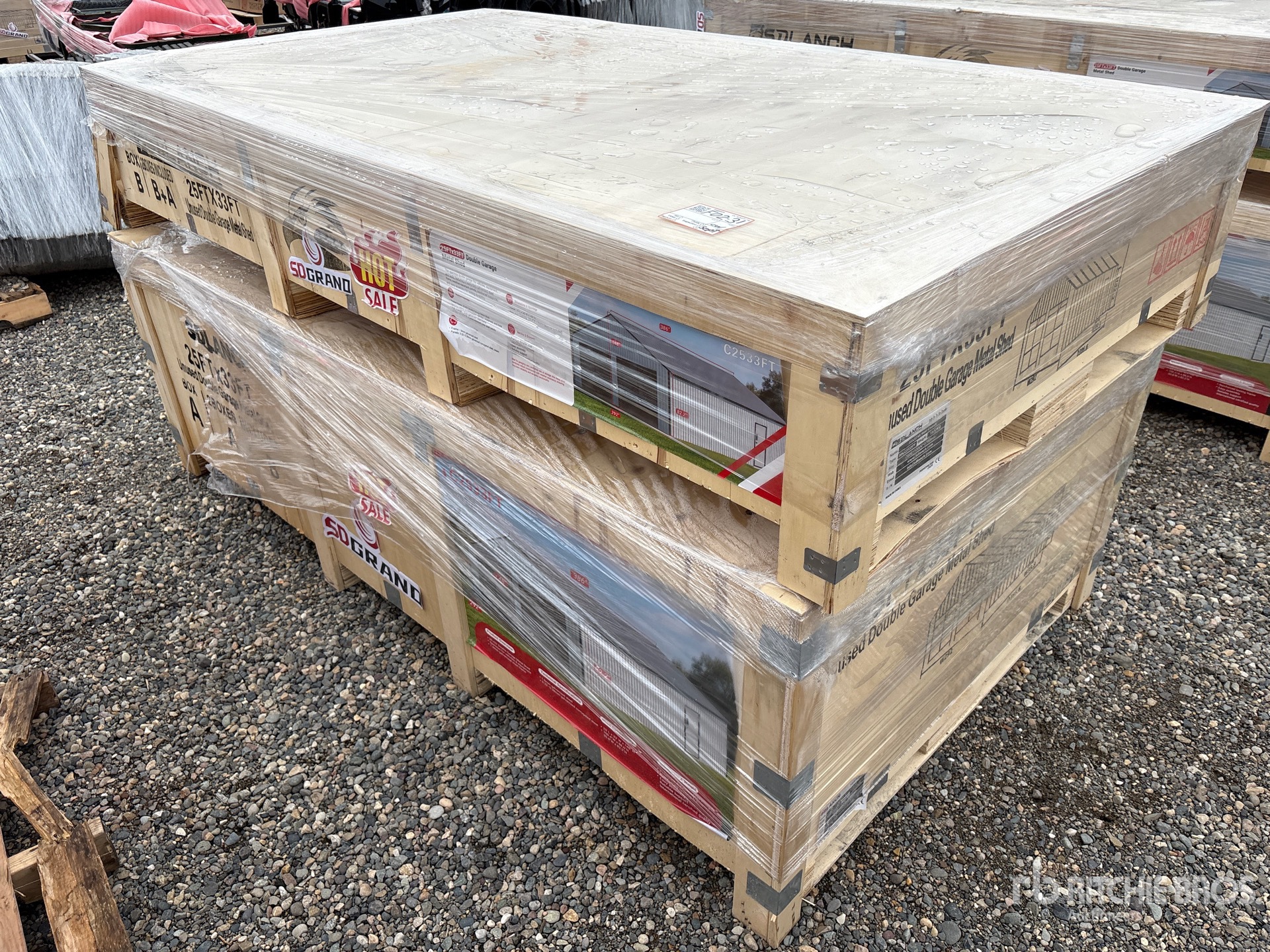 2026 SDL2533DGMS 25 ft x 33 ft Double Garage Metal Storage Building (Unused)