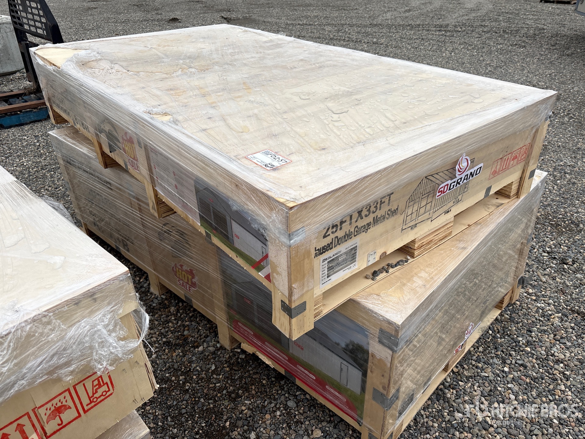 2026 SDL2533DGMS 25 ft x 33 ft Double Garage Metal Storage Building (Unused)