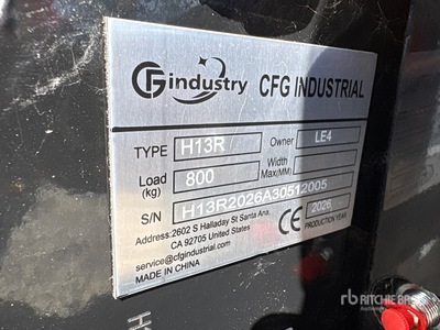 2026 CFG H13R Mini Excavator (Unused)