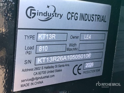2026 CFG KT13R Mini Excavadora (Unused)