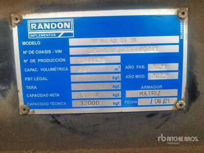 2022 Randon SR BA AB 0320 Tri/A Remolque banera (Inoperable)
